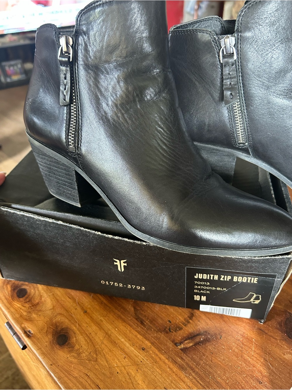 Frye Black Judith Zip Bootie Ankle Boots